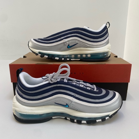 Nike Women’s Air Max 97 OG in Metallic Silver/ Chlorine Blue sz 7US New in Box - Picture 5 of 8